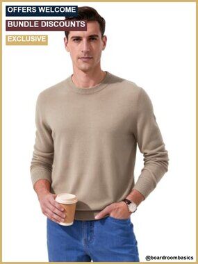 Mens 100% Cashmere Pullover Sweater Long Sleeve Crewneck Raglan Knit